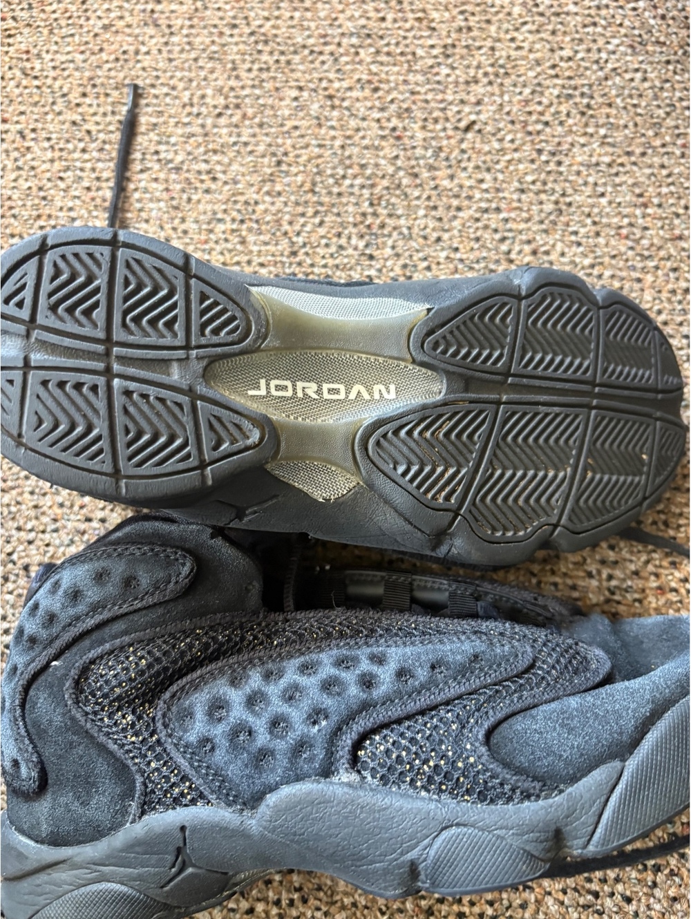 Jordan Black Suede Sneakers Size 7 US - Picture 3 of 7